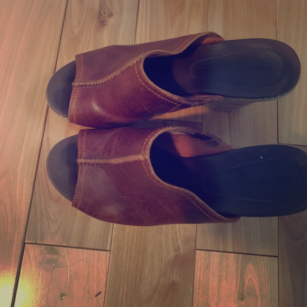 Brown wedges. Worn in and super comfy